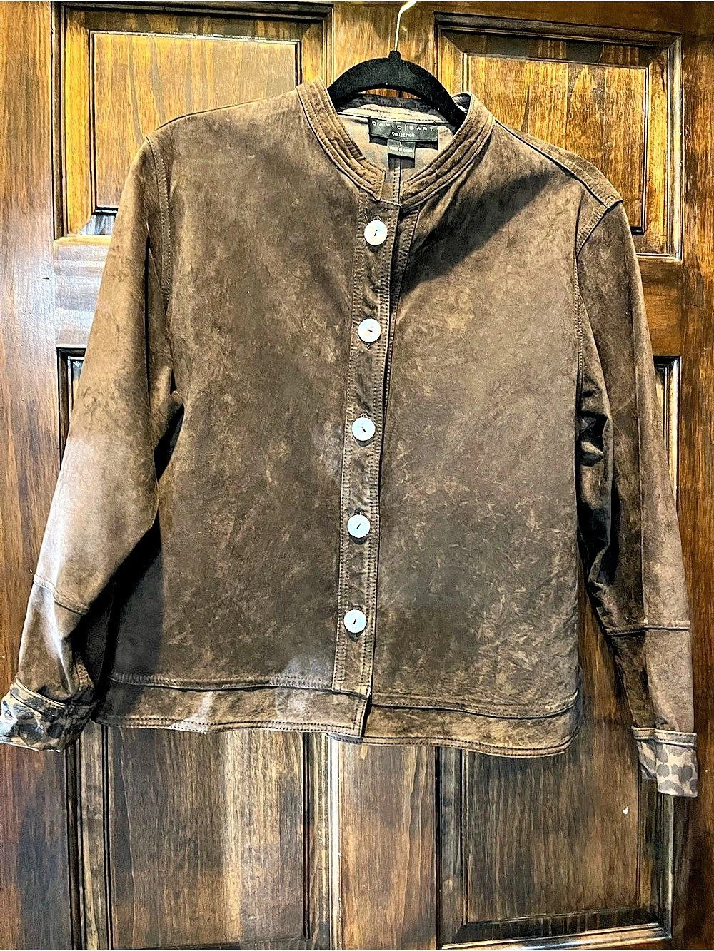 David Dart Collection jacket Leather Jacket Brown & Black Size Large